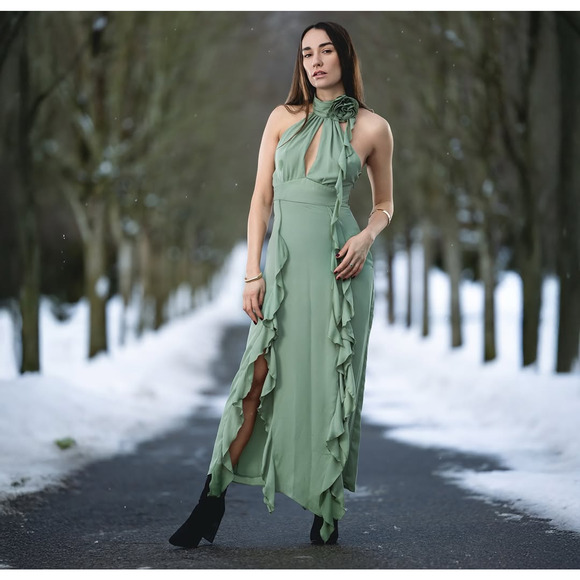 ZARA BLOGGER FAVE!!! Halter Neck Midi Dress NWT - Picture 11 of 16